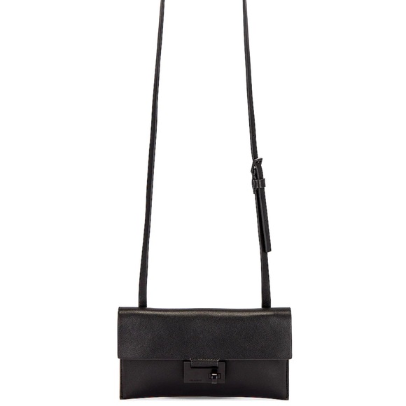 ALLSAINTS Francoise Leather Crossbody Bag in olive and silver NWT - Picture 4 of 11